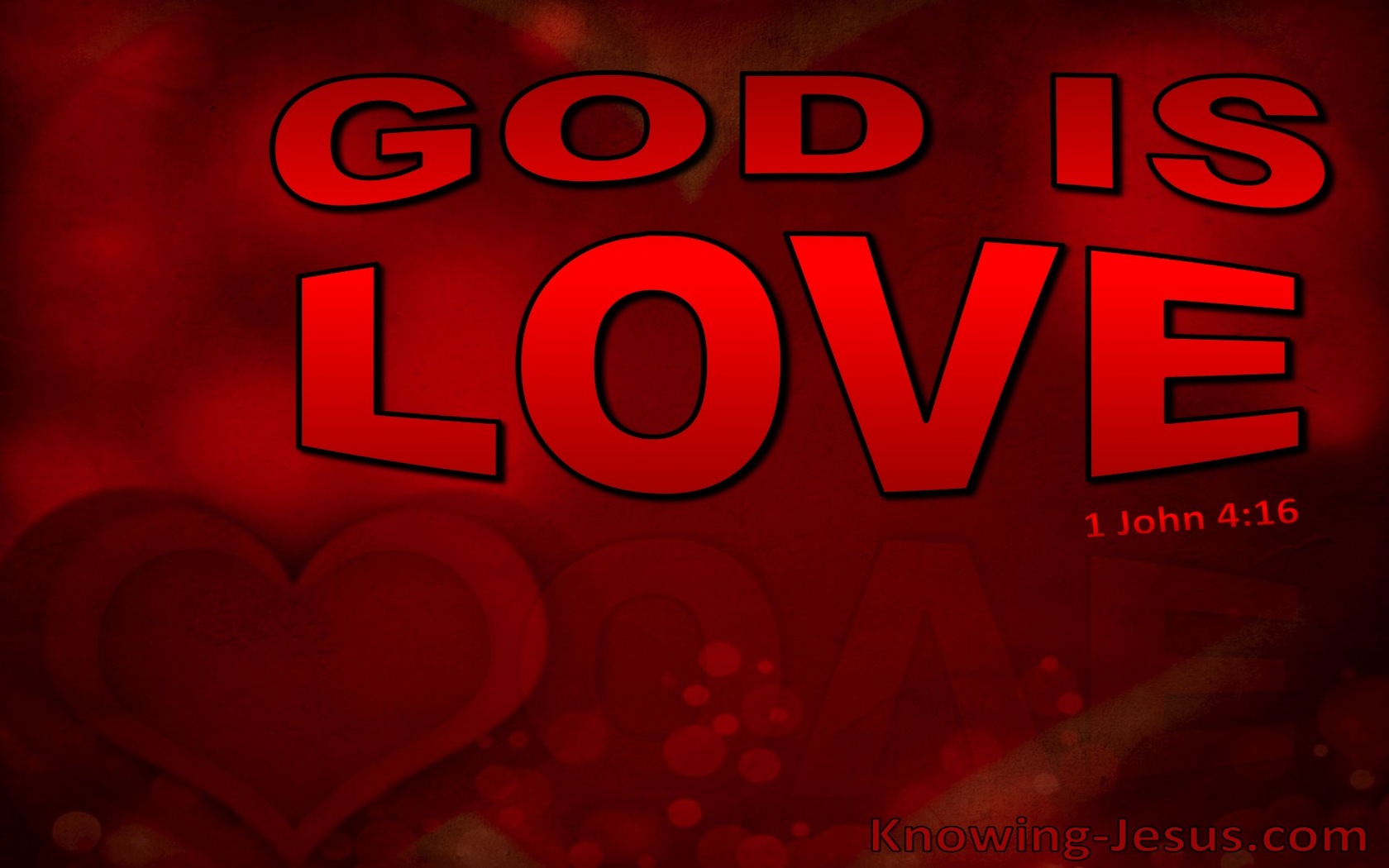 1 John 4:16 God Is Love (red)